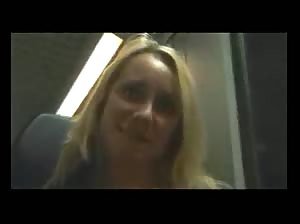 Blonde on a train