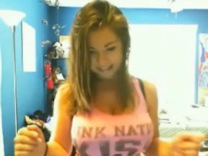 Busty brunette teen on webcam