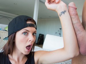 Amazing teen Kiera Winters deals with monstercock