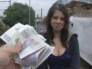 Czech college girl has outdoor sex for cash