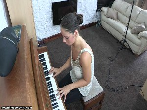 Ash sexy on the piano